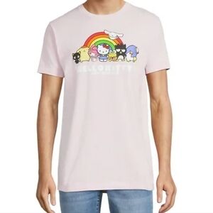 Sanrio Hello Kitty And Friends Pink Rainbow Tee, Size XL